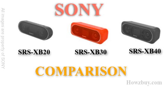 SONY SRS XB20 vs SRS XB30 vs SRS XB40 Comparison