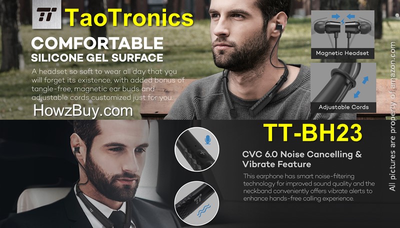 TaoTronics TT-BH23-TaoTronics-TT-BH23-wireless-bluetooth-headphone-wireless headphone-battery life-review-earbud-neckband-waterproof-best-best seller-amazon