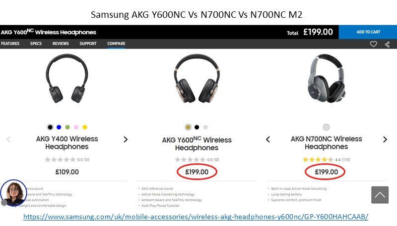 Samsung AKG Y600NC Vs N700NC for 199 pounds price july 2020