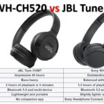 Sony WH-CH520 vs JBL Tune 510BT specifications comparison