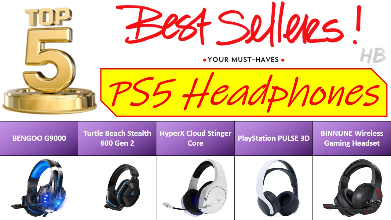 Top 5 PS5 Headphones Feature and Specs comparison